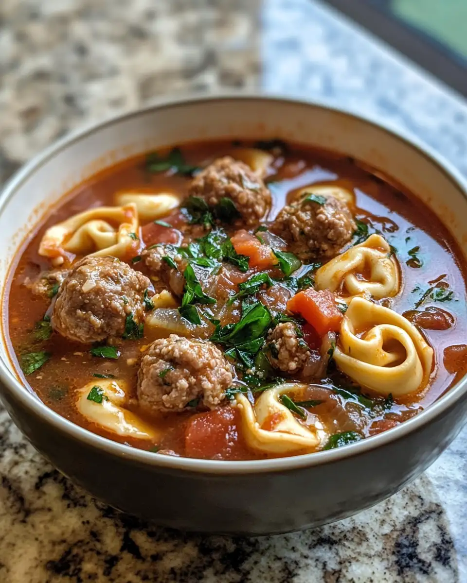 Final dish - Warm Up with a Hearty Meatball Tortellini Soup Recipe