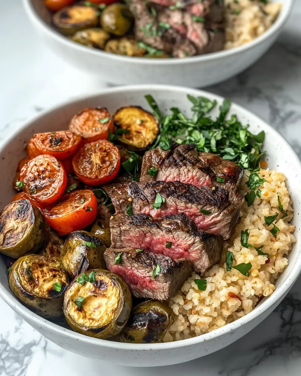Final dish - Savor the Sunshine: Mediterranean Steak Bowls Bursting with Flavor