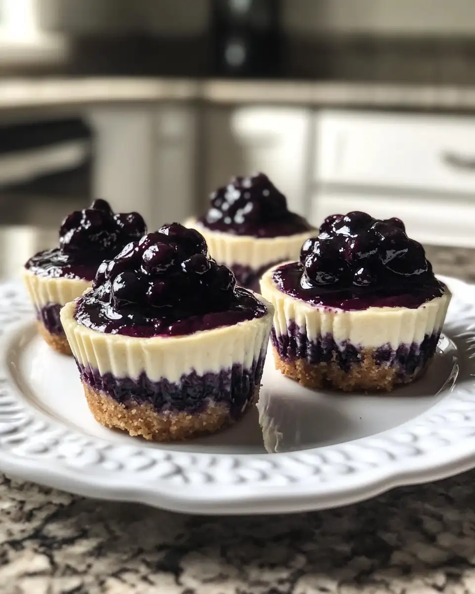 Final dish - Bite-Sized Bliss: Irresistible Mini Blueberry Cheesecakes