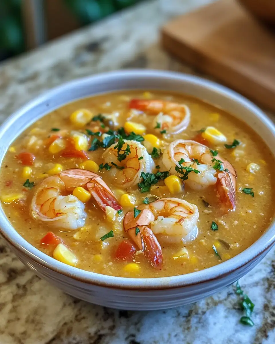 Final dish - Savor the Essence of the Bayou: New Orleans Shrimp and Corn Bisque Extravaganza