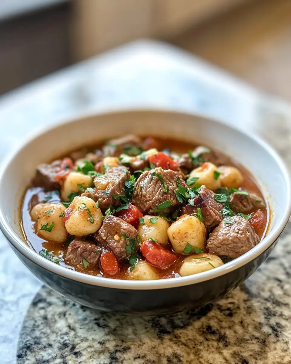 Final dish - Savor the Comfort: Olive Garden Steak Gnocchi Soup Recipe Unveiled