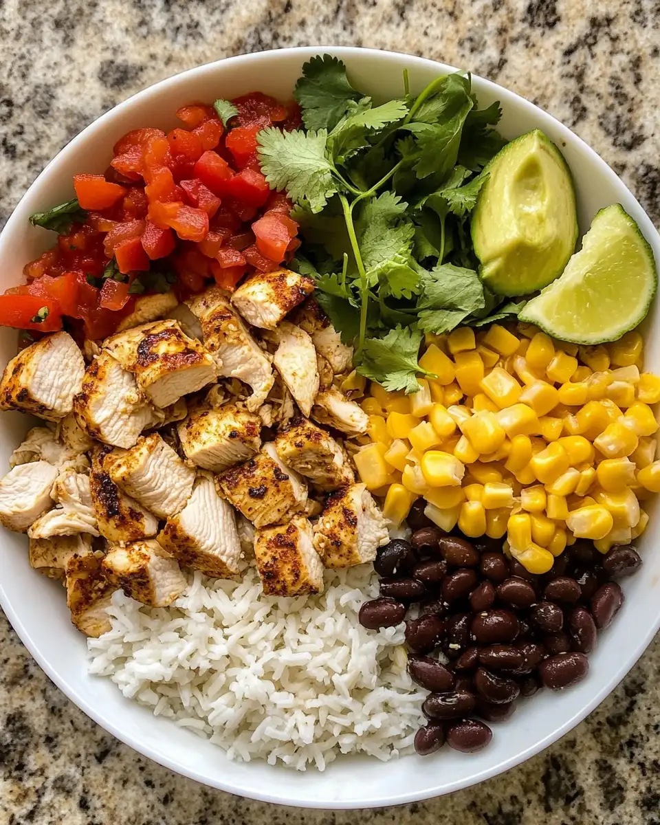 Ingredients for Effortless One-Pan Chicken Burrito Bowl for Busy Weeknights