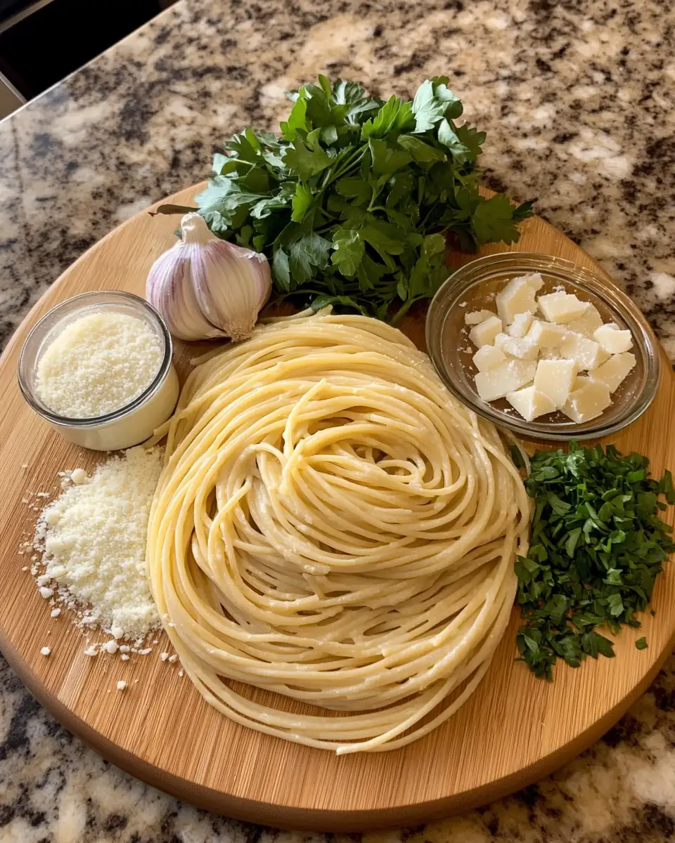 Ingredients for One Pot Creamy Garlic Pasta: The Ultimate Comfort Dish