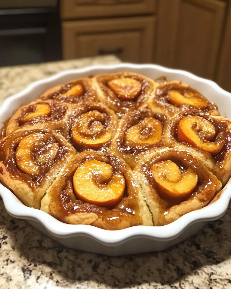 Final dish - Heavenly Peach Pie Cinnamon Rolls: A Sweet Twist on a Classic Treat