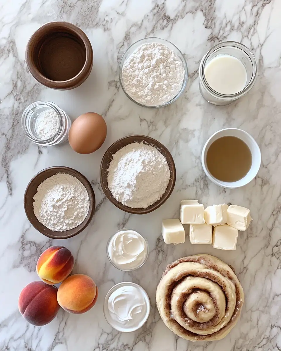 Ingredients for Heavenly Peach Pie Cinnamon Rolls: A Sweet Twist on a Classic Treat