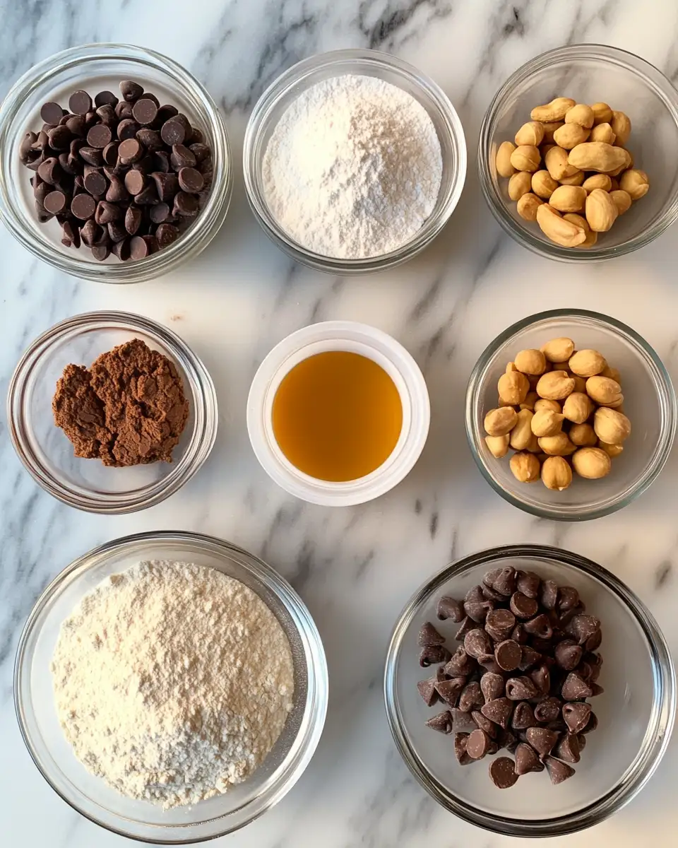 Ingredients for Indulge in Irresistible Bliss with Peanut Butter Brownie Cookies