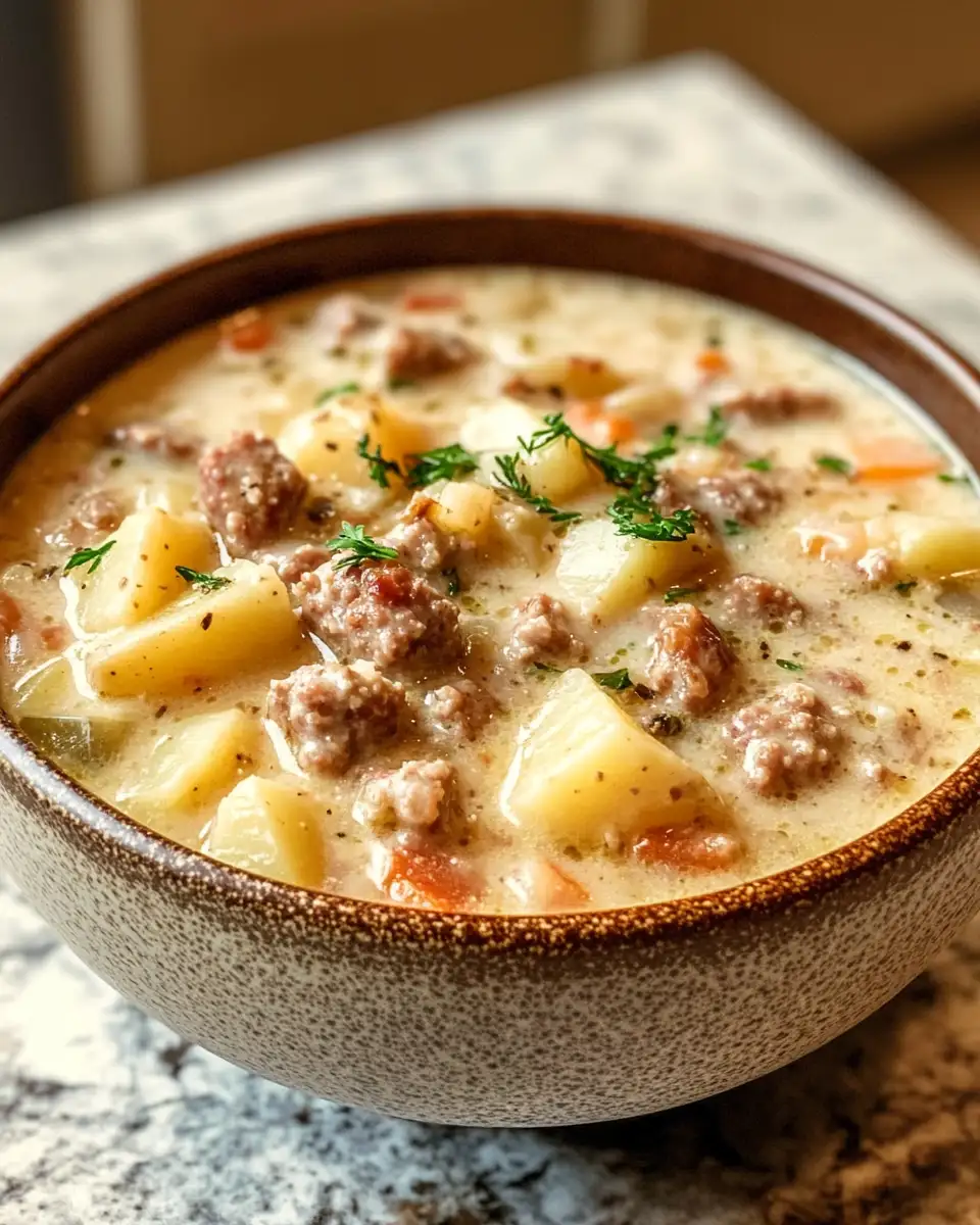 Final dish - Creamy Comfort in a Bowl: Irresistible Potato and Sausage Chowder