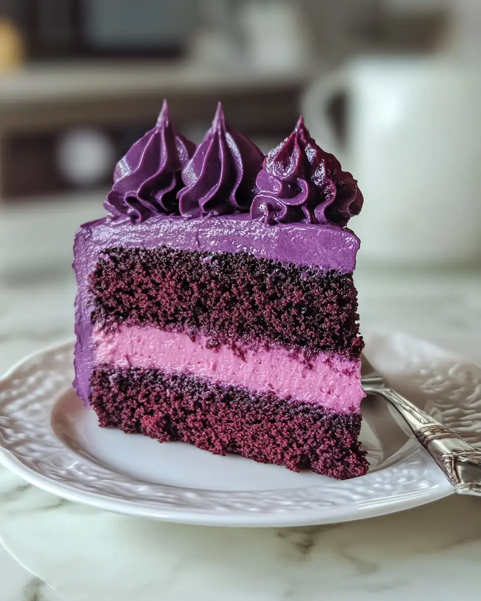 Final dish - Indulge in the Luscious Layers of Purple Velvet Cake Delight