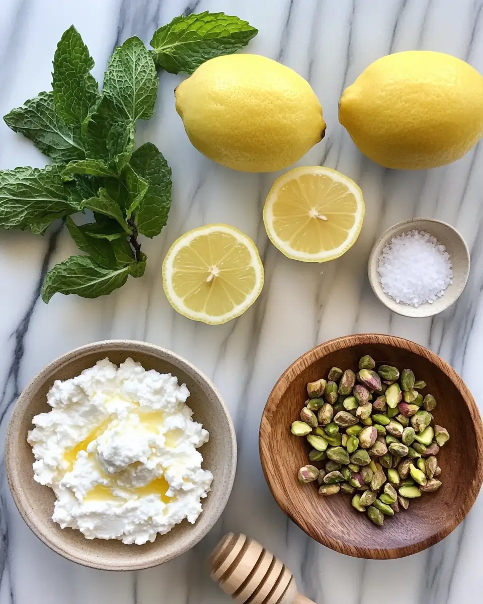 Ingredients for Decadent Delights: Irresistible Ricotta Pistachio Honey Bites