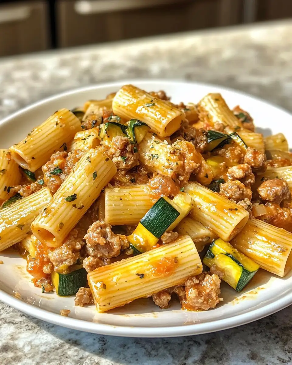 Final dish - Savor the Flavor: Rigatoni with Sausage and Zucchini Delight