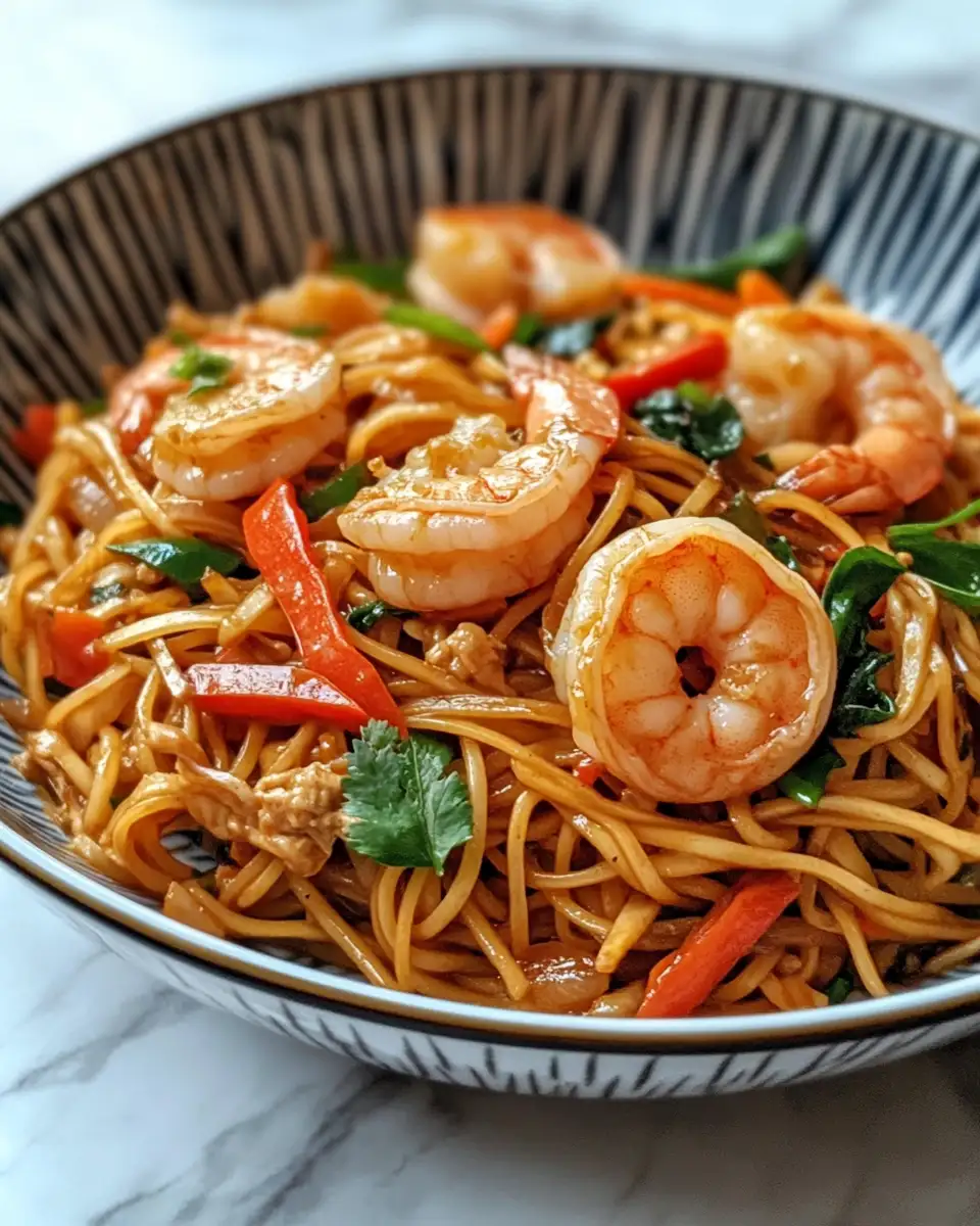 Final dish - Sizzling Shrimp Stir Fry with Noodles for a Flavorful Feast