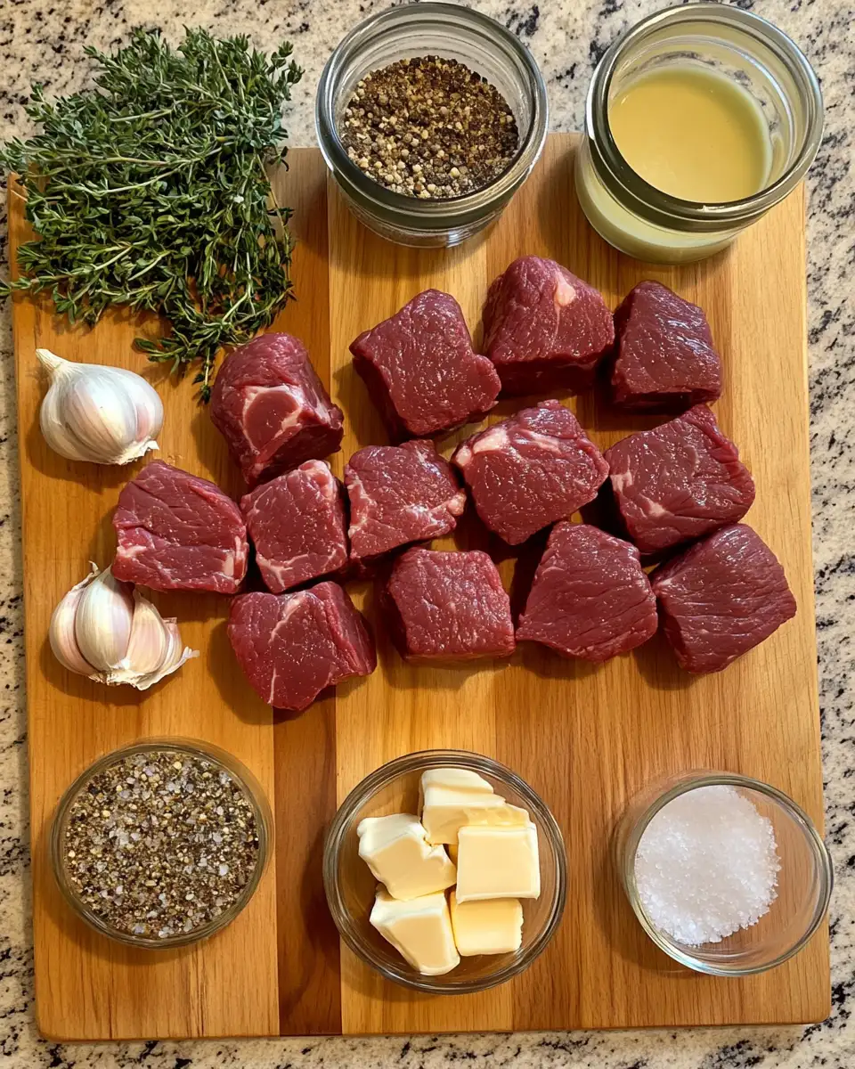 Ingredients for Savory Perfection: Slow Cooker Garlic Butter Beef Bites That Melt in Your Mouth