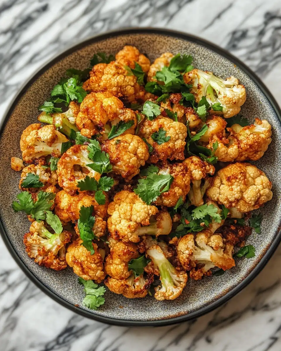 Final dish - Fiery Flavors: Transform Your Dinner with Spicy Baked Cauliflower
