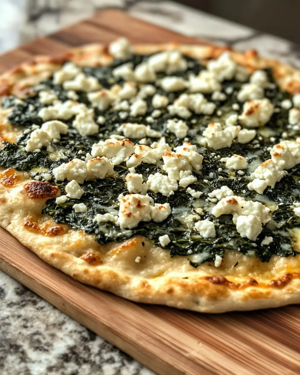 Final dish - Elevate Your Pizza Night with Spinach and Feta Flatbread Delight