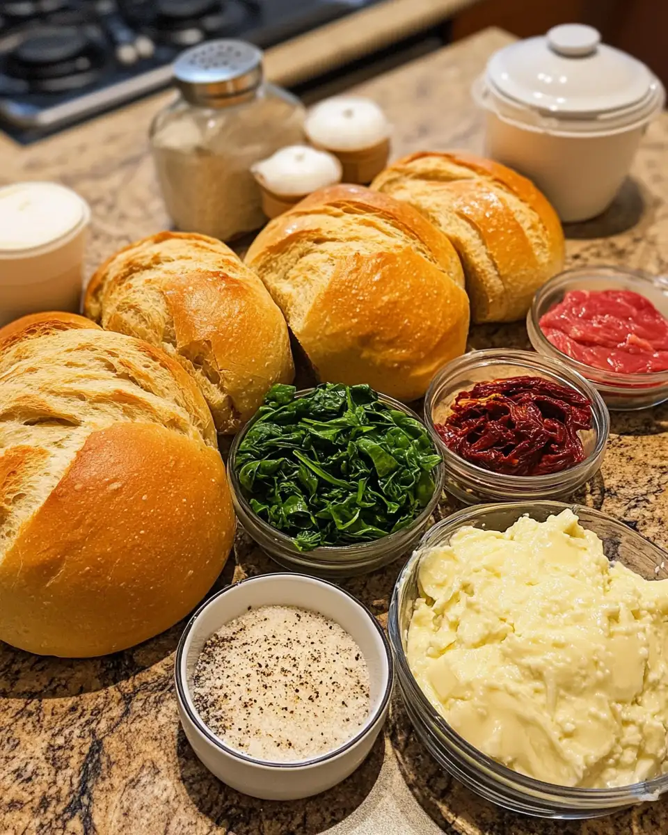 Ingredients for Savor the Flavor: Steak Alfredo Garlic Bread Bowls Delight