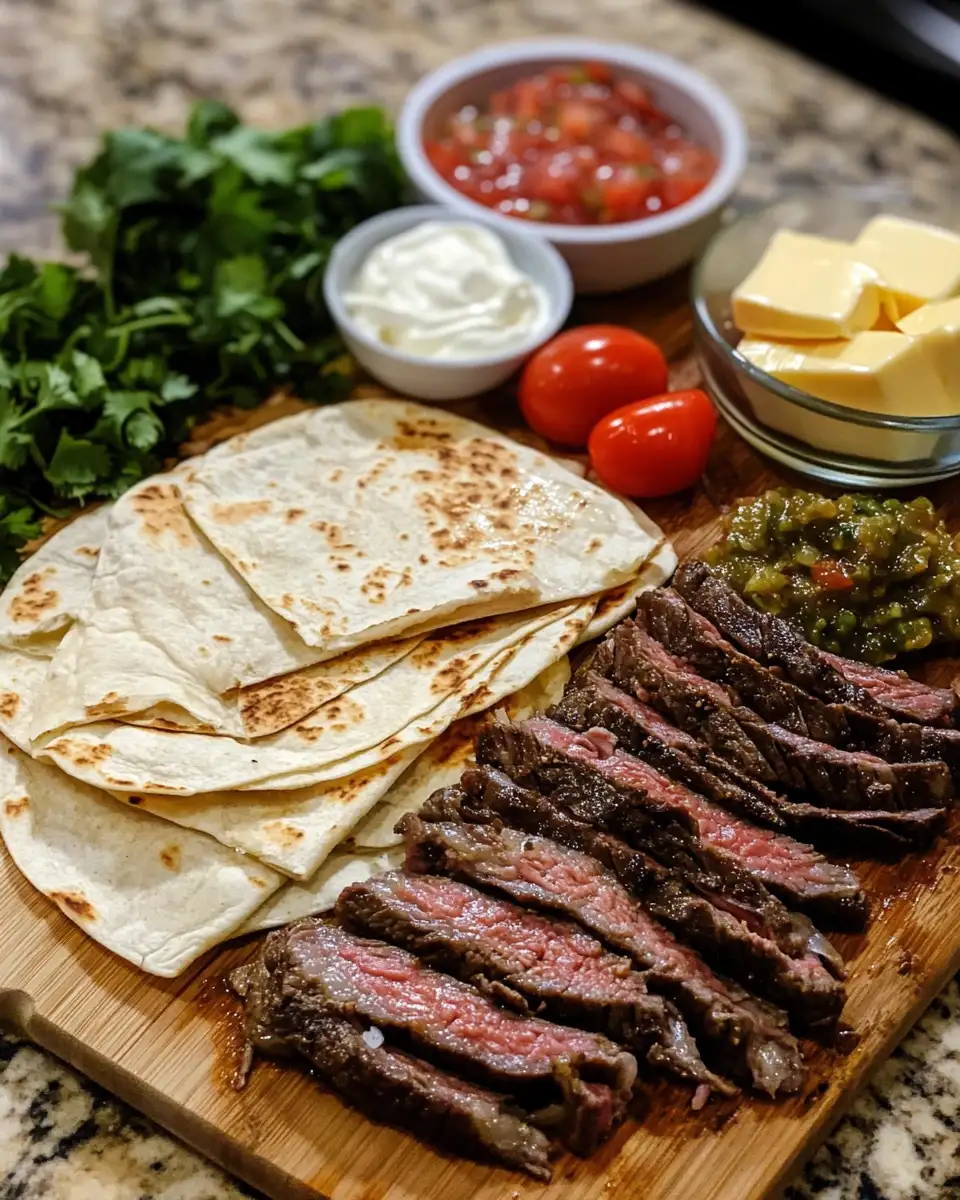 Ingredients for Sizzling Steak and Cheese Quesadillas That Will Melt in Your Mouth