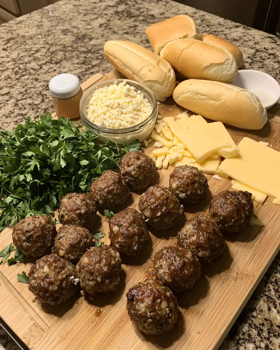 Ingredients for Mouthwatering Sticky BBQ Cheeseburger Meatball Subs You Need to Try