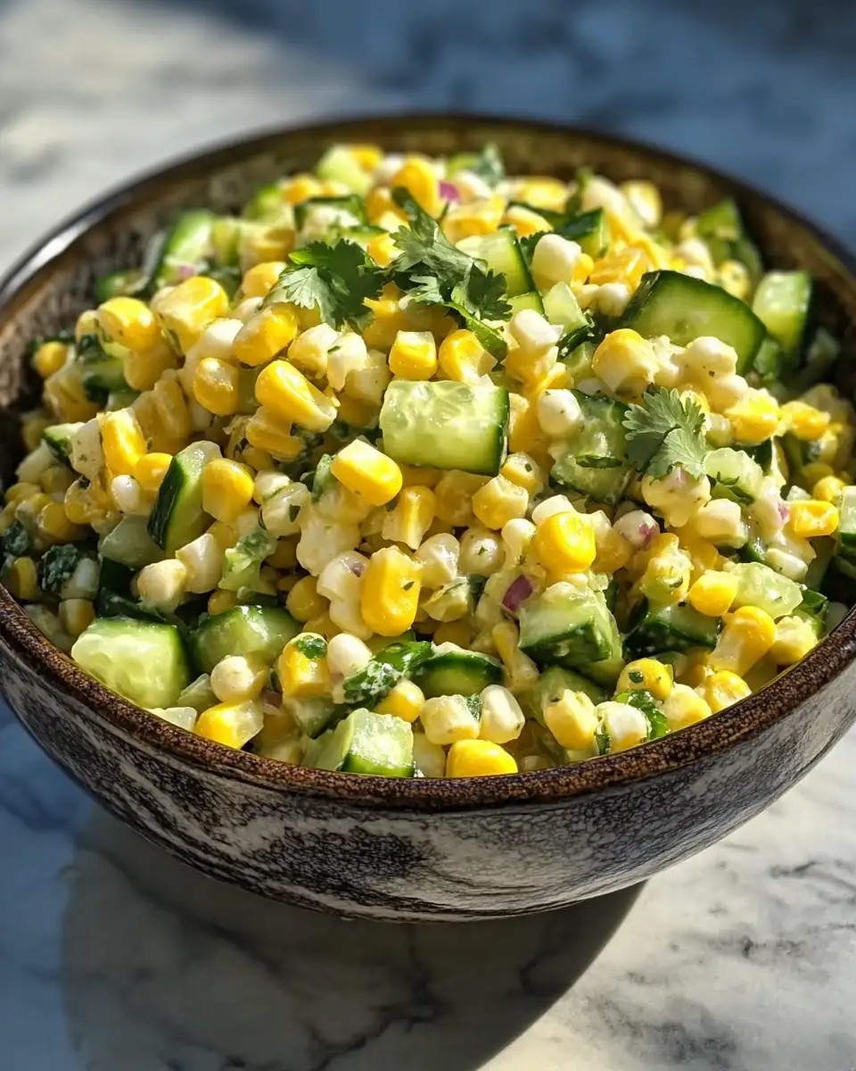 Final dish - Street Corn Creamy Cucumber Salad: A Flavorful Fusion Fiesta