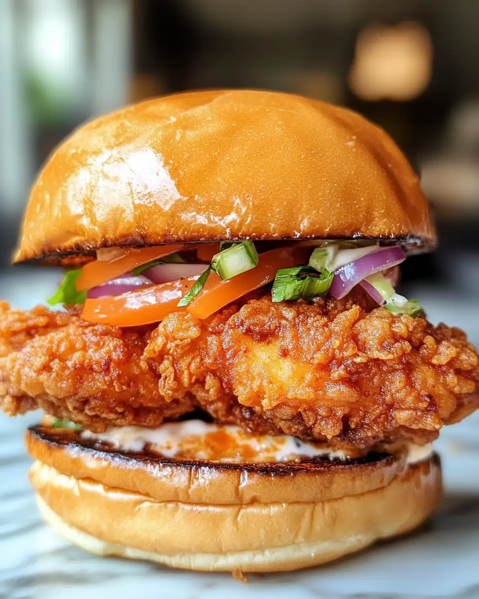 Final dish - Crispy Delight: Discover the Ultimate Thai Fried Chicken Sandwich