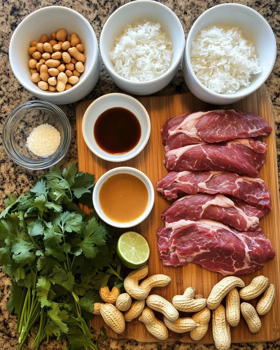 Ingredients for Savory Sensations: Discover the Irresistible Thai Peanut Beef