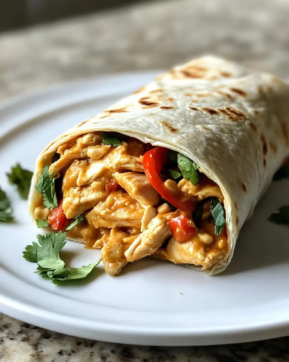 Final dish - Spice Up Your Lunch Routine with Thai Peanut Chicken Wraps