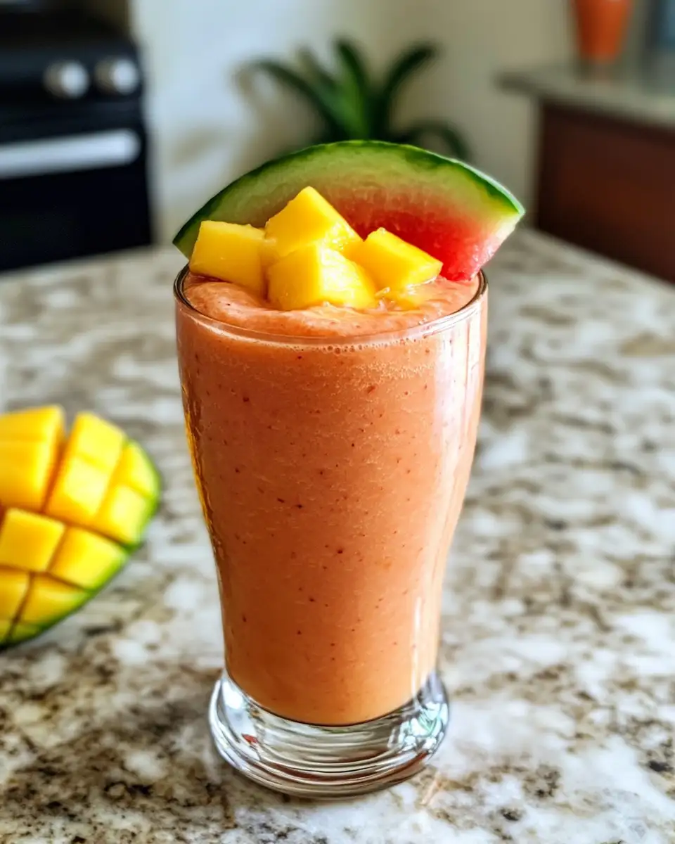 Final dish - Tropical Bliss: Refresh Your Day with a Watermelon Mango Smoothie