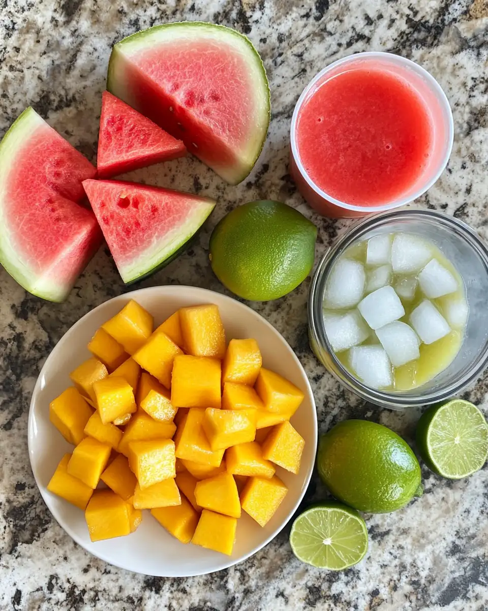 Ingredients for Tropical Bliss: Refresh Your Day with a Watermelon Mango Smoothie
