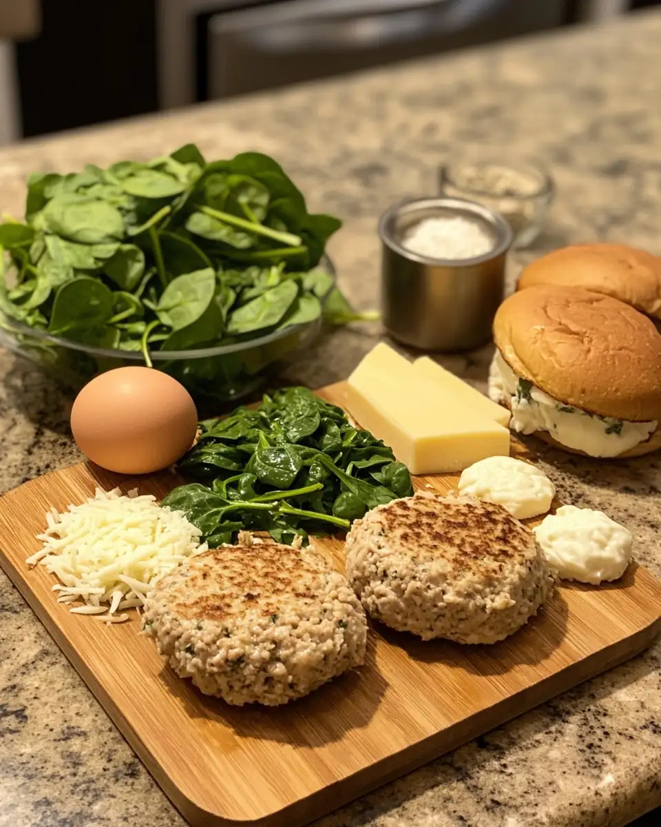 Ingredients for Savor the Flavor: White Cheddar and Spinach Chicken Burgers That Wow