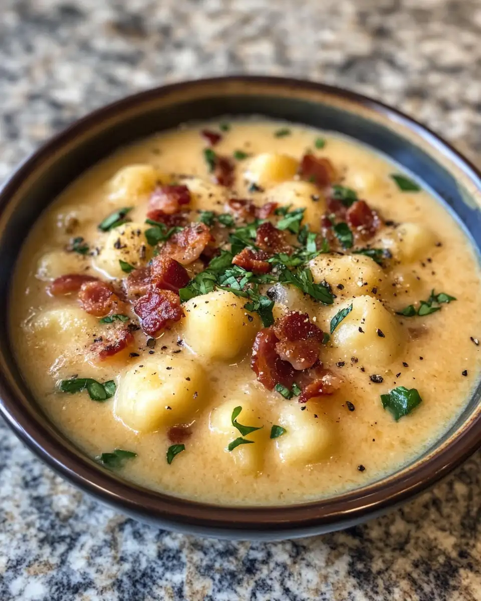 Final dish - Indulge in Comfort: Ultimate Bacon Cheddar Gnocchi Soup Recipe