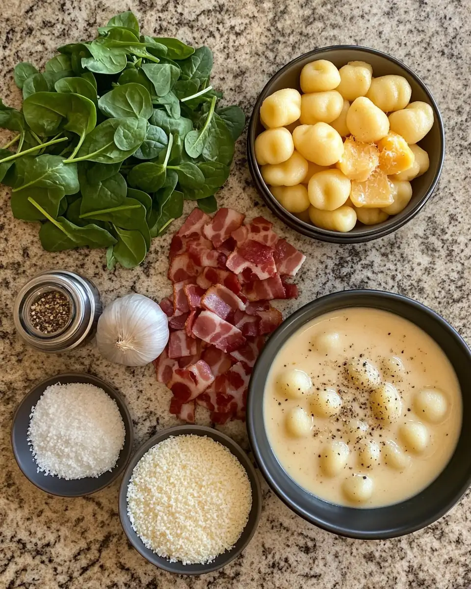 Ingredients for Indulge in Comfort: Ultimate Bacon Cheddar Gnocchi Soup Recipe