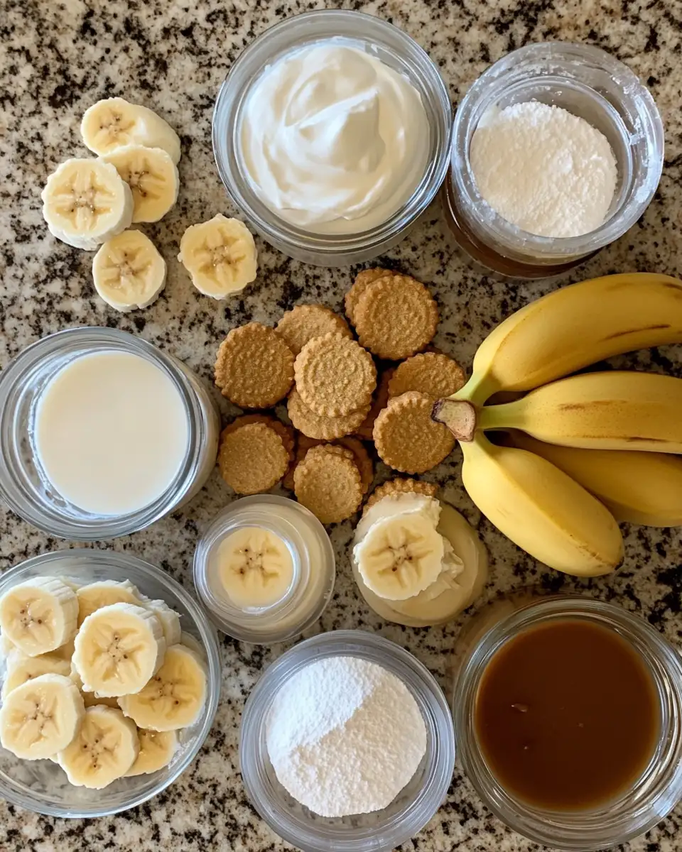 Ingredients for Heavenly Biscoff Banana Pudding with Caramel Delight