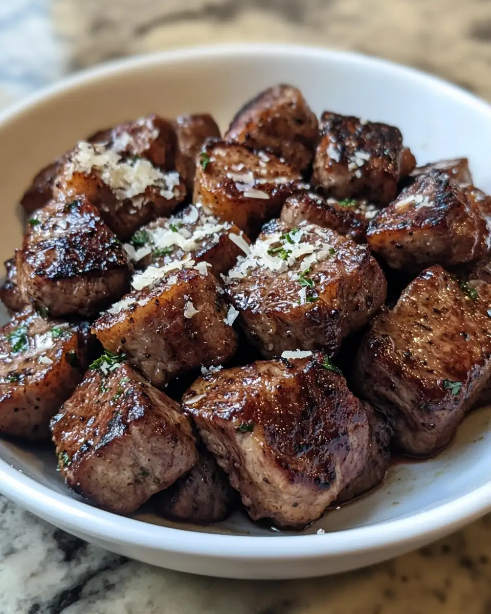 Final dish - Sizzle and Savory: Butter Steak Bites with Parmesan Perfection