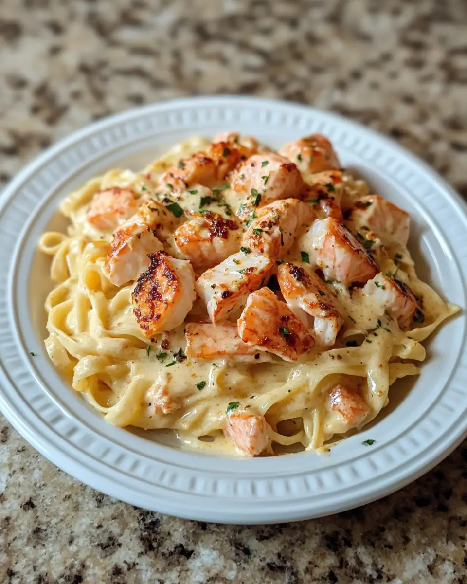Final dish - Cajun Lobster and Salmon Alfredo: A Decadent Twist on a Classic Dish