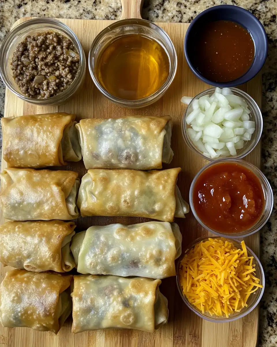 Ingredients for Cheeseburger Egg Rolls: A Crispy Twist on a Classic Favorite