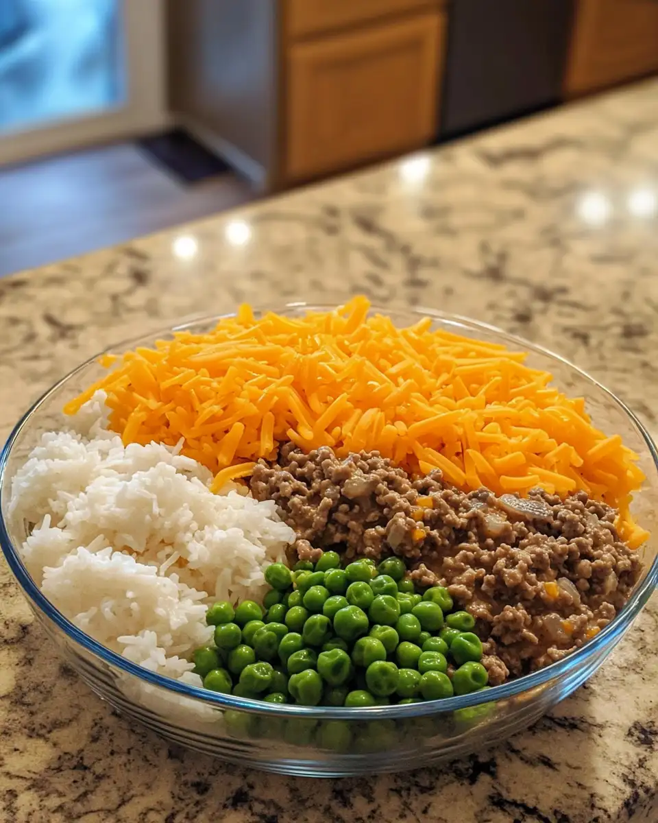 Ingredients for Ultimate Comfort: Irresistibly Cheesy Ground Beef Rice Casserole