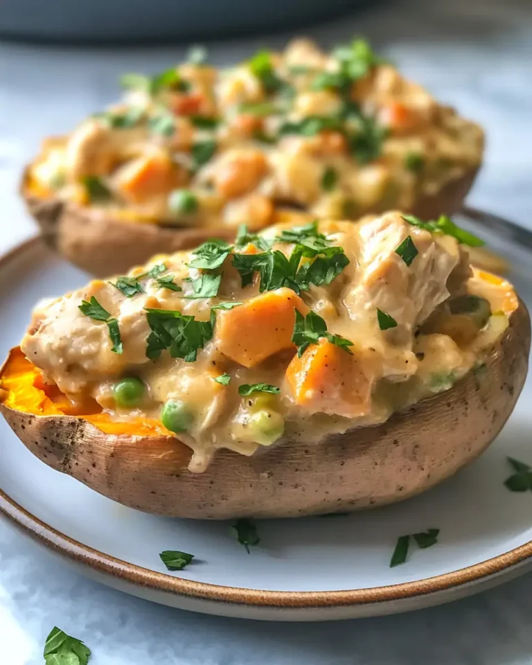 Unleash Comfort: Chicken Pot Pie Stuffed Sweet Potatoes - Featured Image