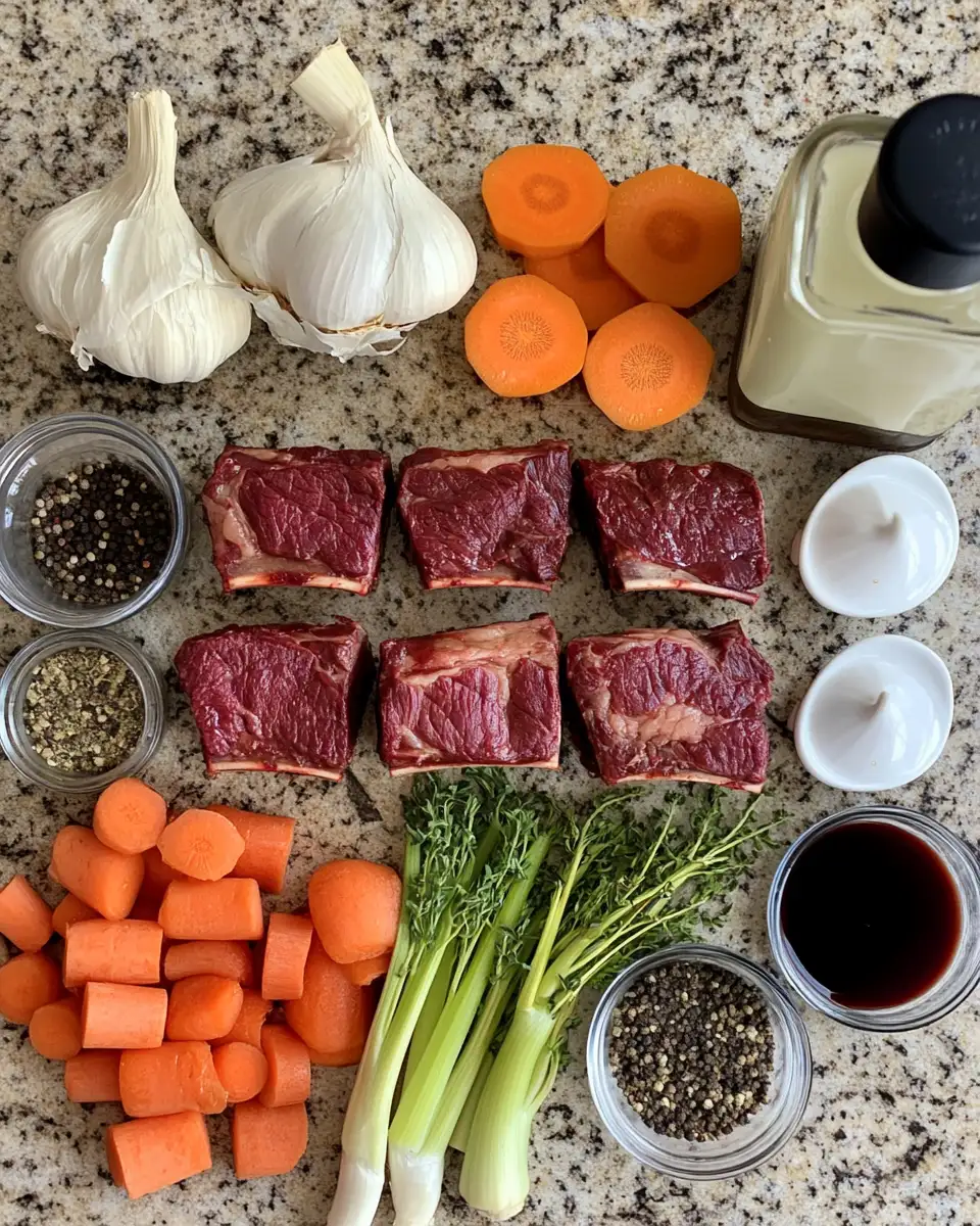 Ingredients for Warm Up Your Evenings with Cozy Red Wine Braised Short Ribs