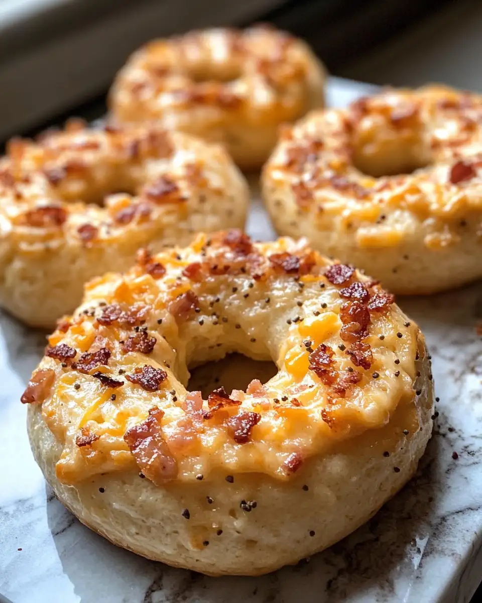 Final dish - Indulge in Morning Bliss with Creamy Bacon Cheddar Bagels