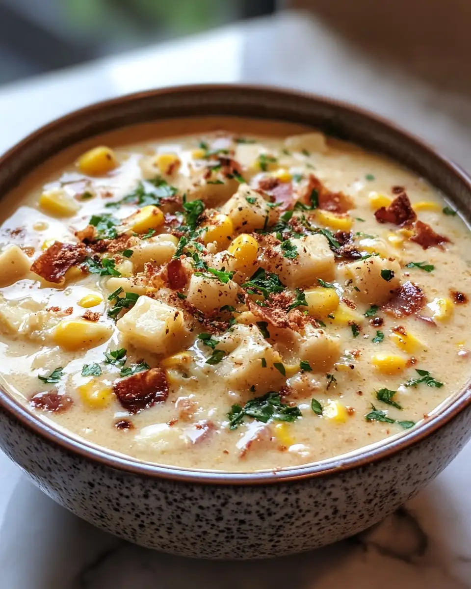 Final dish - Cozy Up with the Ultimate Creamy Corn Chowder Recipe