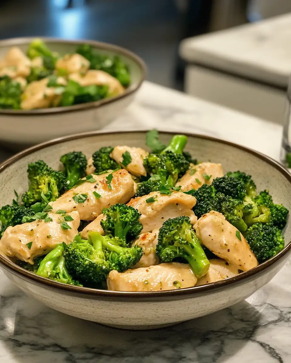 Final dish - Savor the Comfort: Creamy Garlic Chicken and Broccoli Bowls That Delight