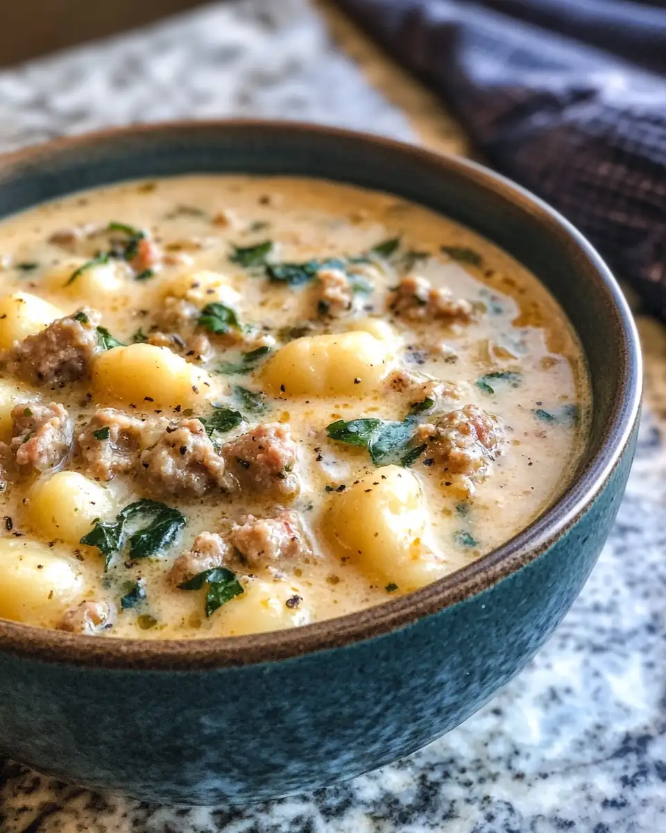 Final dish - Cozy Up with Creamy Italian Sausage Gnocchi Soup Magic