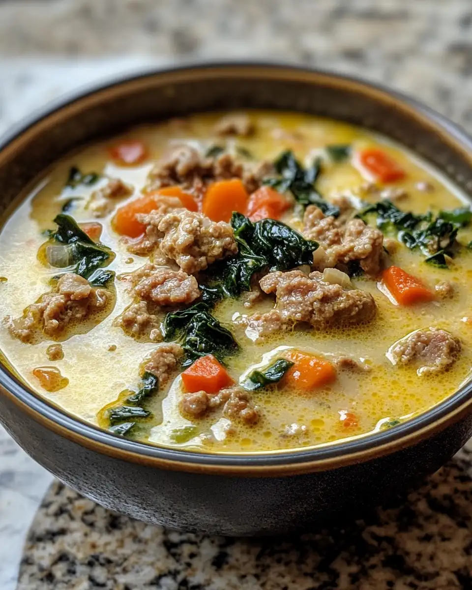 Final dish - Ultimate Comfort: Creamy Parmesan Italian Sausage Soup Delight