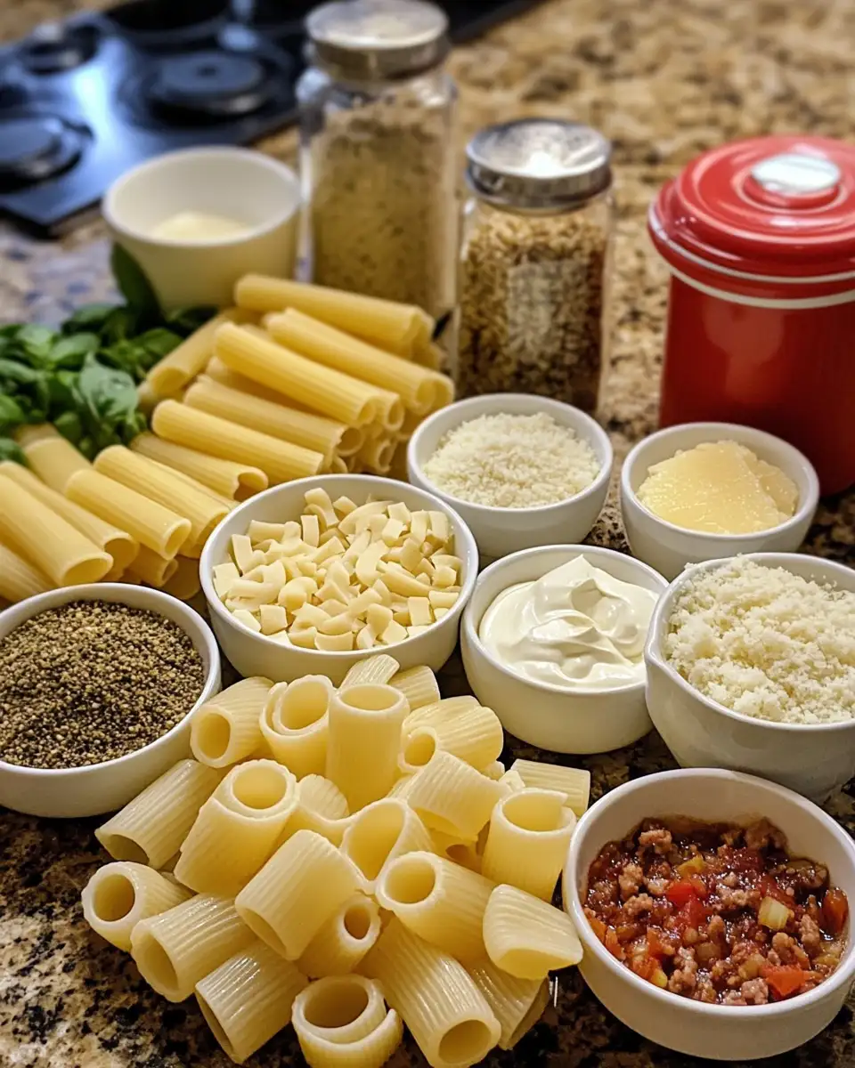 Ingredients for Indulge in Comfort: Creamy Sausage Rigatoni Bliss