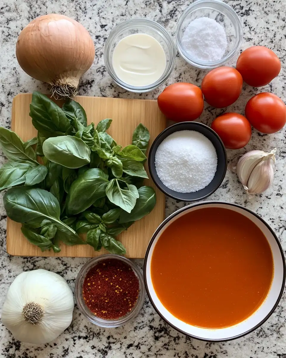 Ingredients for Warm Your Soul with the Ultimate Creamy Tomato Soup Recipe