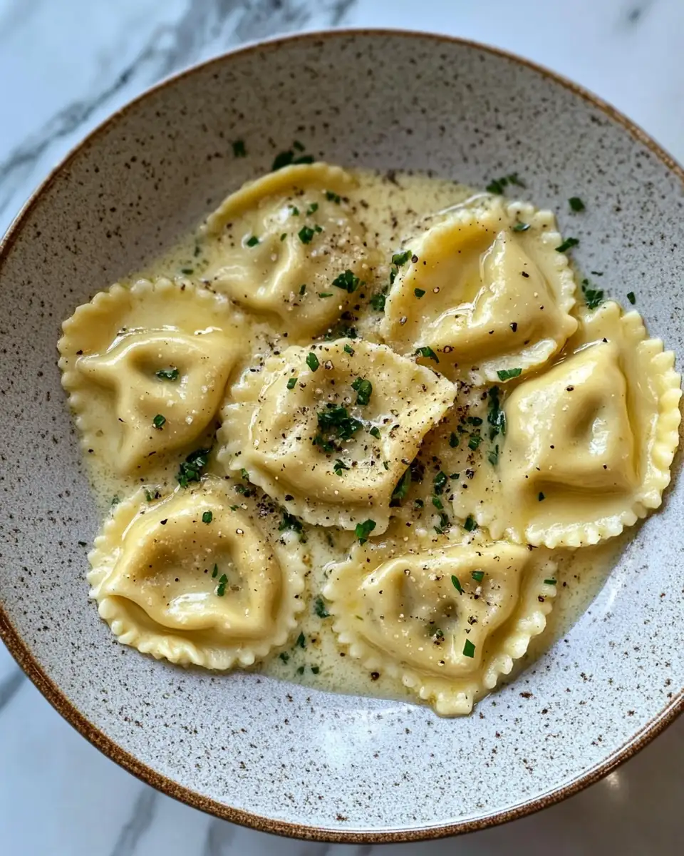 Final dish - Indulge in the Irresistible Flavors of Creamy Tuscan Ravioli