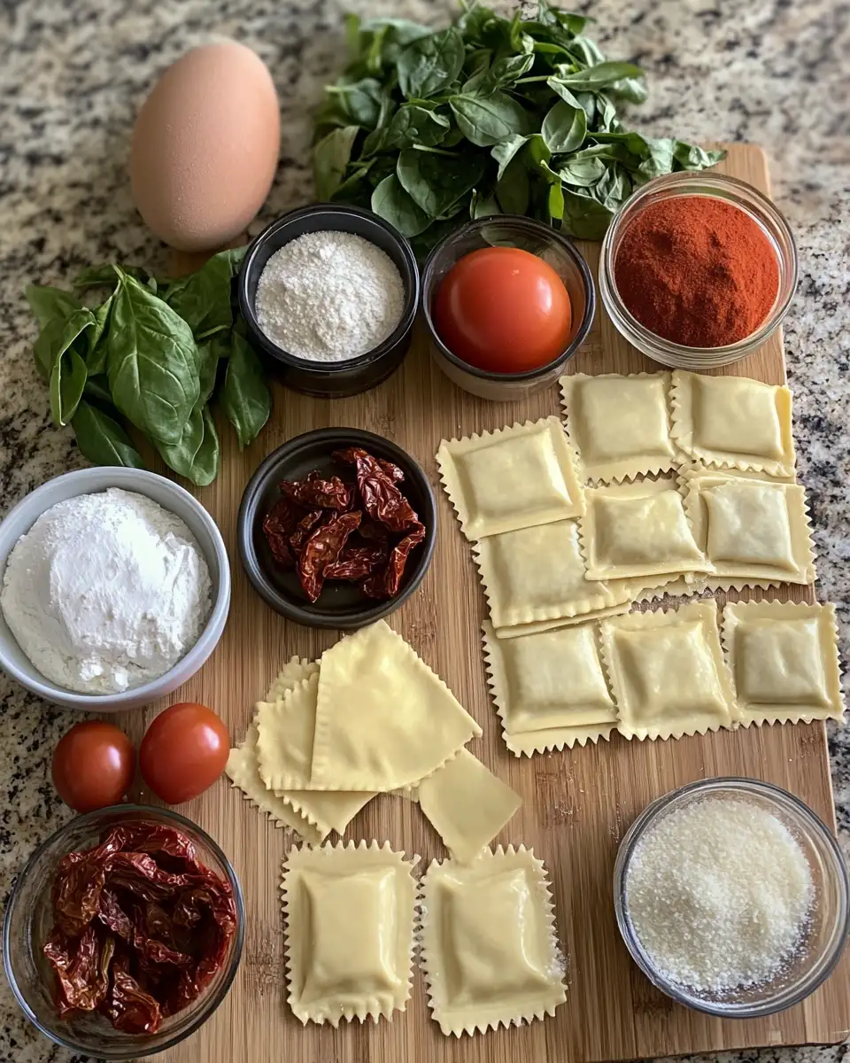 Ingredients for Indulge in the Irresistible Flavors of Creamy Tuscan Ravioli