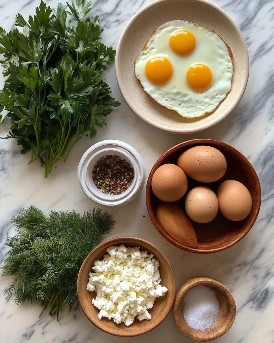 Ingredients for Sizzle and Crunch Breakfast Bliss with Crispy Feta Fried Eggs