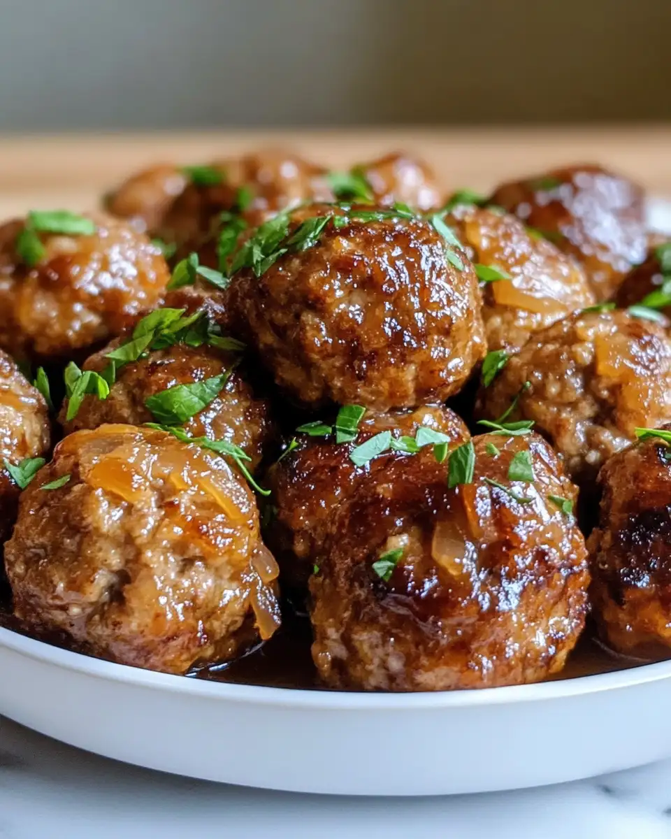 Final dish - Slow Cooker Sensation: Irresistible French Onion Meatballs