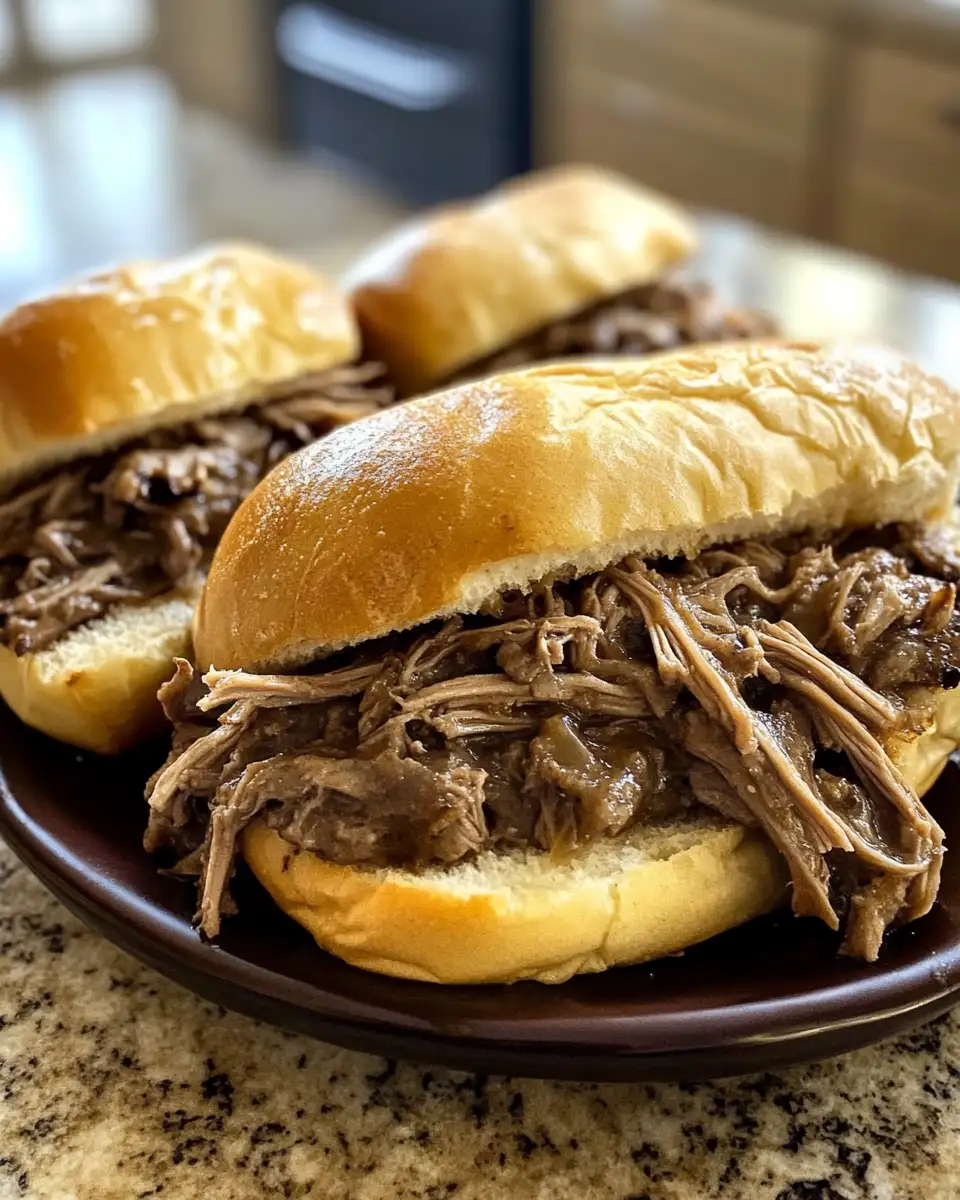 Final dish - Crockpot French Dip Sandwiches: A Savory Slow-Cooked Delight