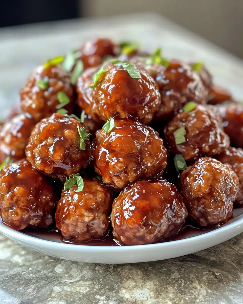 Final dish - Sweet and Savory Delights: Crockpot Grape Jelly Meatballs